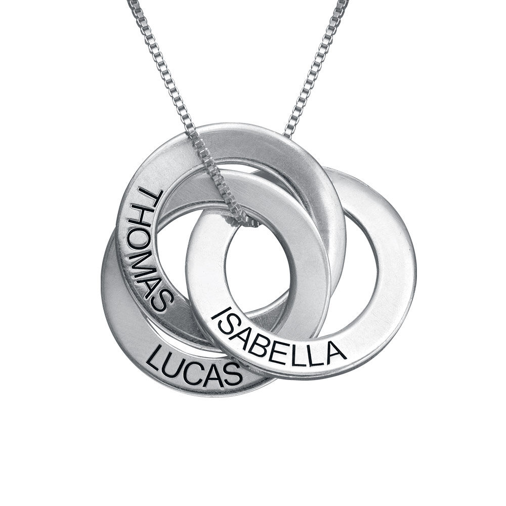 Engraved Russian Ring Necklace in 940 Premium Silver product photo