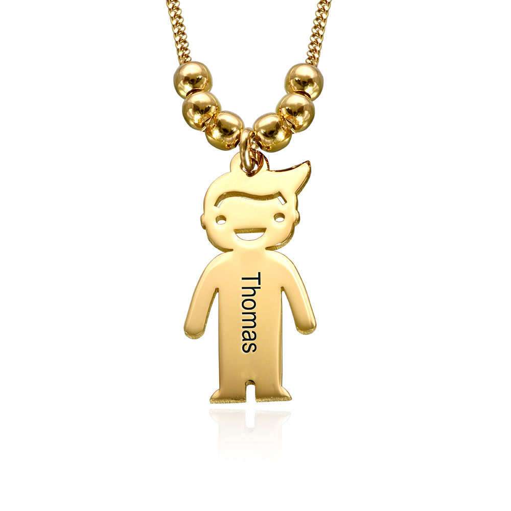 Personalized Kids Charm Necklace for Mom in Gold Plating