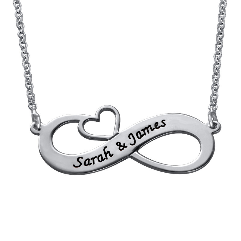Custom Infinity Necklace with Cut Out Heart