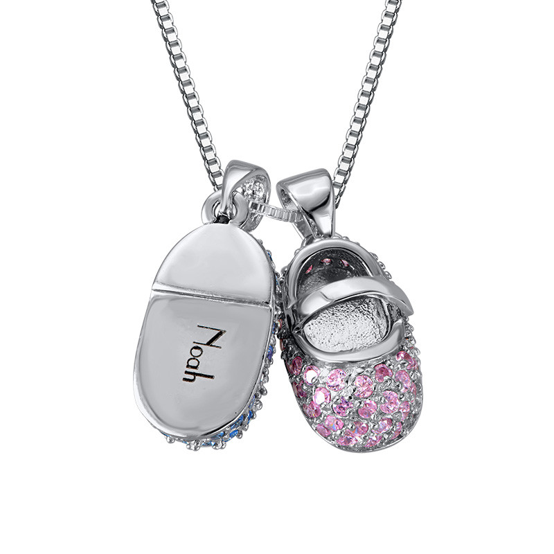 Personalized Baby Shoe Necklace - 1