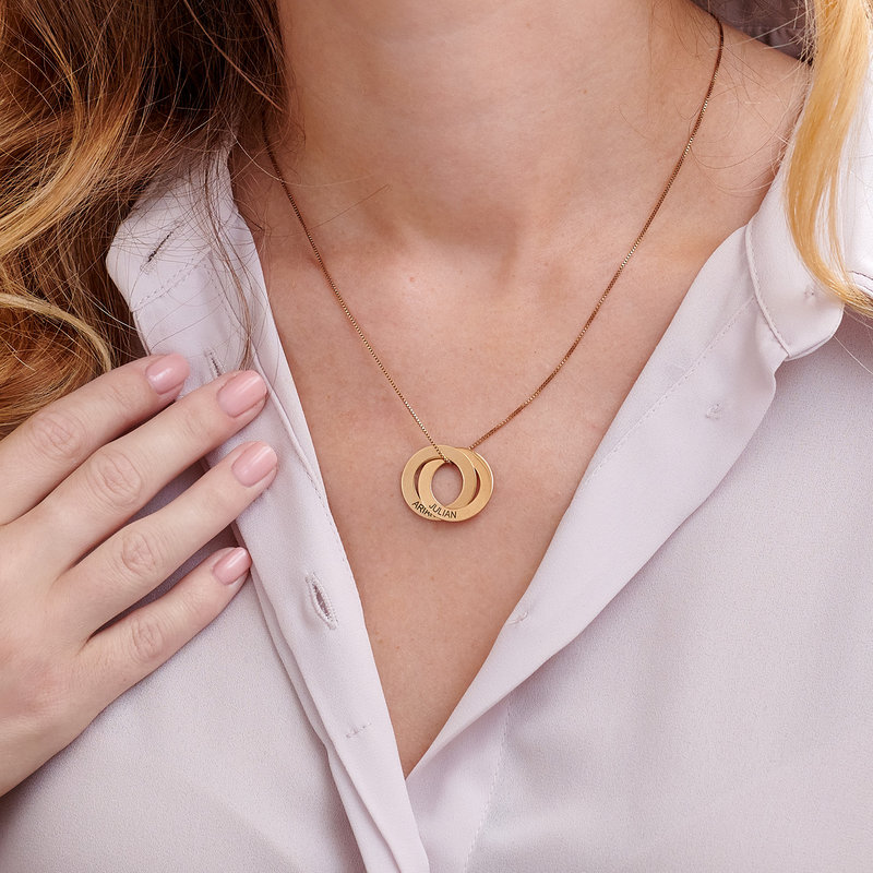 Russian Ring Necklace with 2 Rings - Gold Plated - 3 product photo