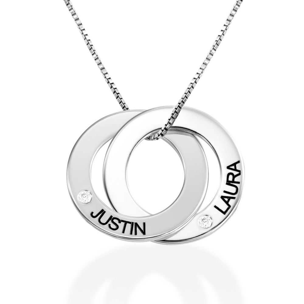Russian Ring  Sterling Silver with Diamond Necklace 2 Rings product photo