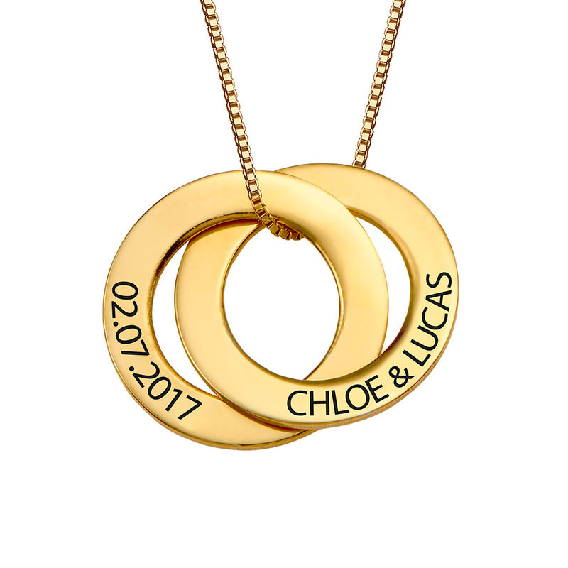 Russian Ring Necklace with 2 Rings – Gold Vermeil - 1 product photo