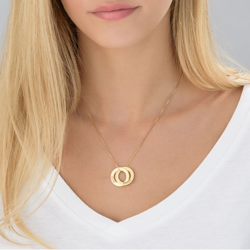 Russian Ring Necklace with 2 Rings – Gold Vermeil - 3 product photo
