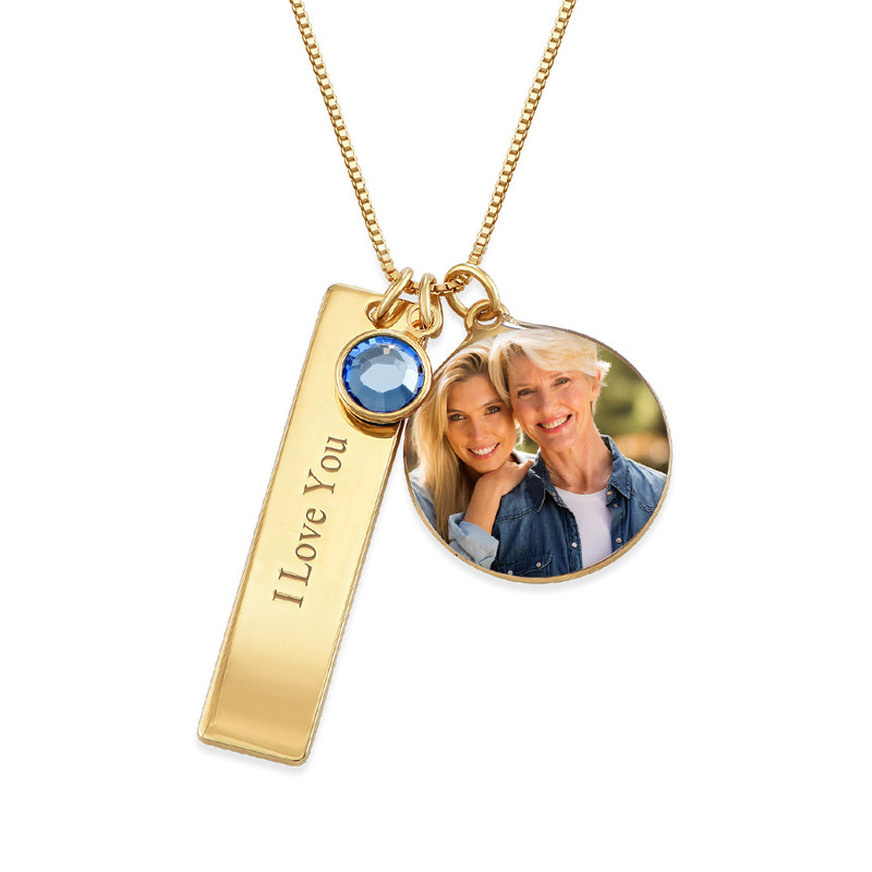 Gold Plated Photo Charm Necklace