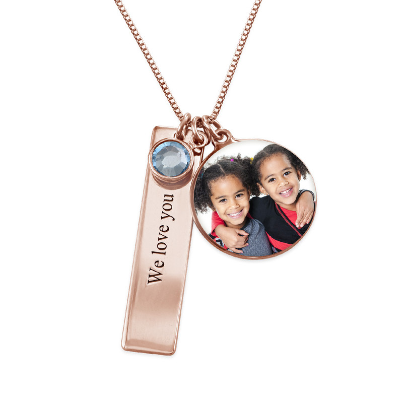 Rose Gold Plated Photo Charm Necklace