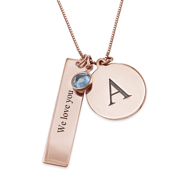 Rose Gold Plated Photo Charm Necklace - 1