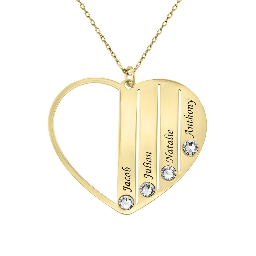 Heart Shaped Birthstone Necklace for Mom in 10K Rose Gold