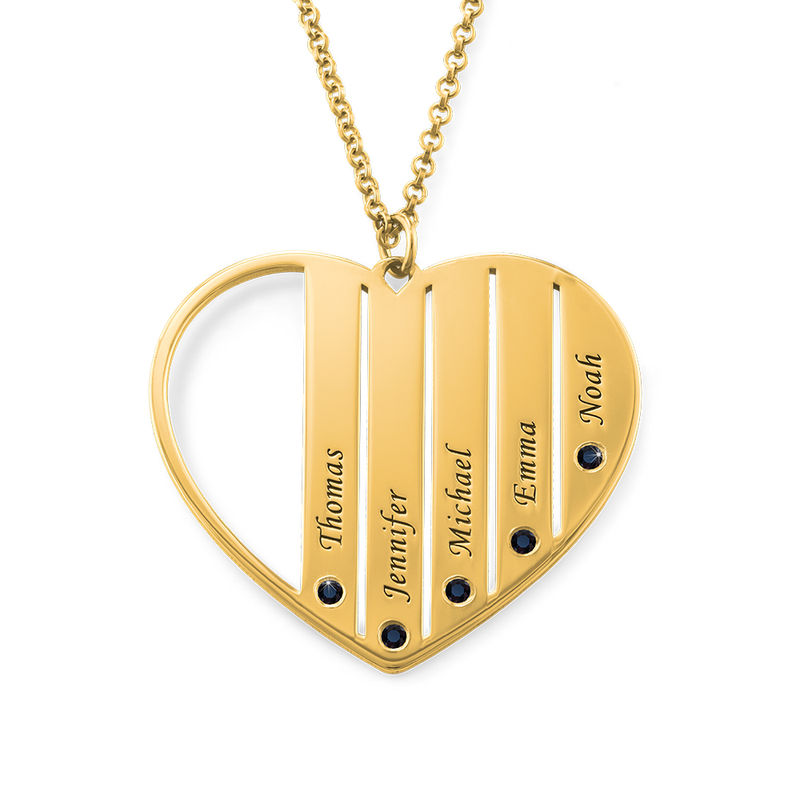 Heart Shaped Diamond Necklace in 18K Gold Vermeil - 1