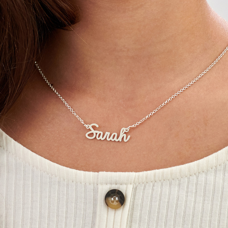 Signature Style Name Necklace in Silver for Kids - 2