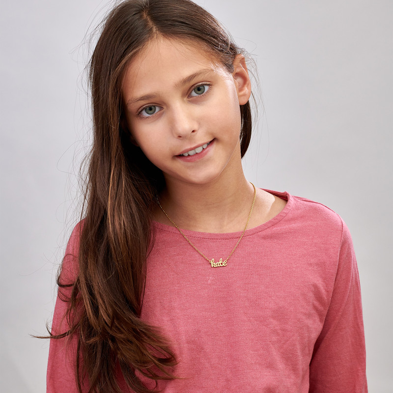 Signature Style Name Necklace in 18K Gold Plating for Kids - 1 product photo