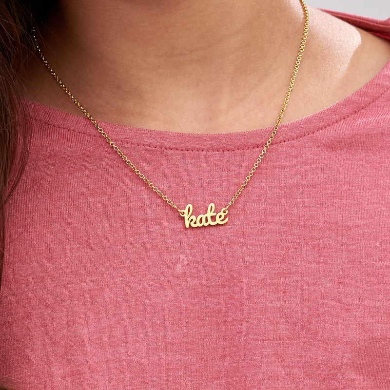 Signature Style Name Necklace in 18K Gold Plating for Kids - 2
