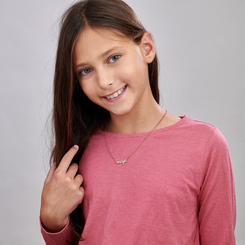 Signature Style Name Necklace in 18K Rose Gold Plating for Kids - 1