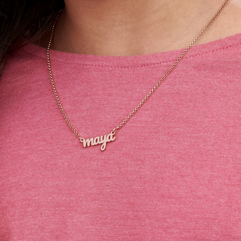 Signature Style Name Necklace in 18K Rose Gold Plating for Kids - 2 product photo