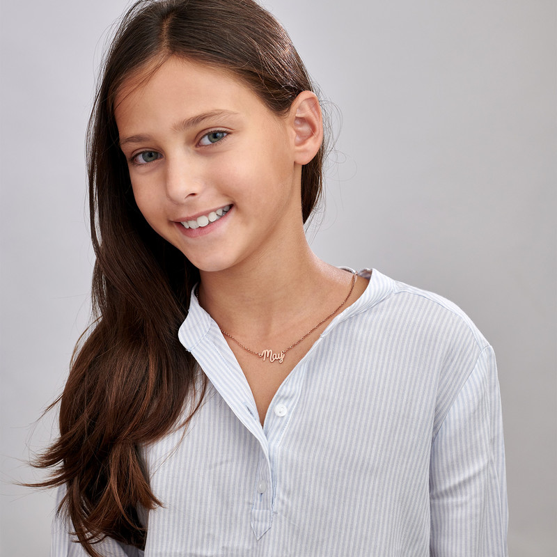 Signature Style Name Necklace in 18K Rose Gold Plating for Kids - 3