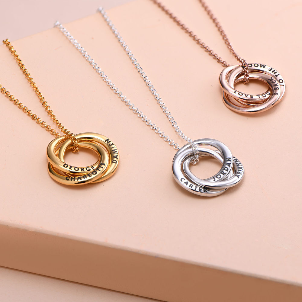 Russian Ring Necklace in Gold Plating - Irregular Circle Design - 1 product photo