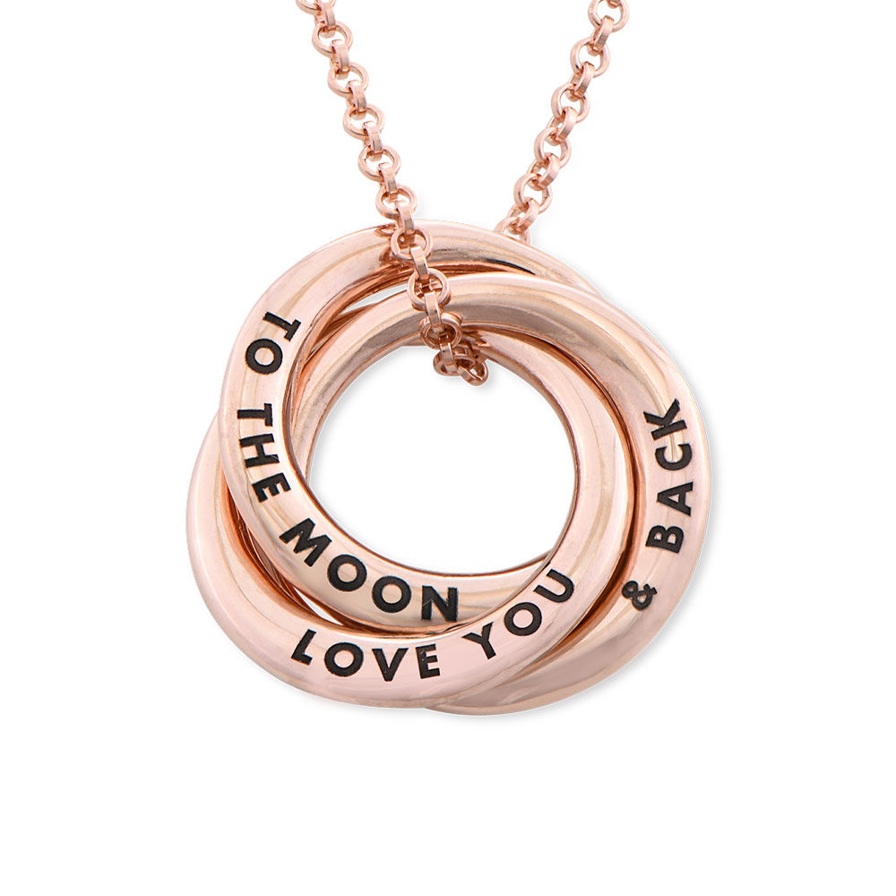 Russian Ring Necklace in Rose Gold Plating - Irregular Circle Design product photo