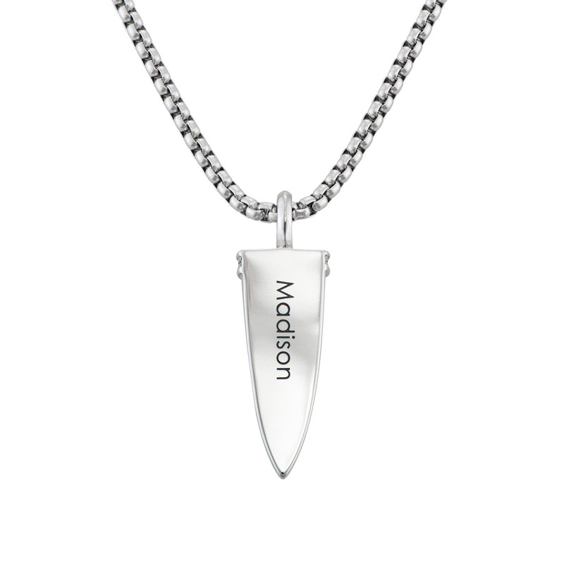 Engraved Black Dagger Necklace for Men - 1 product photo
