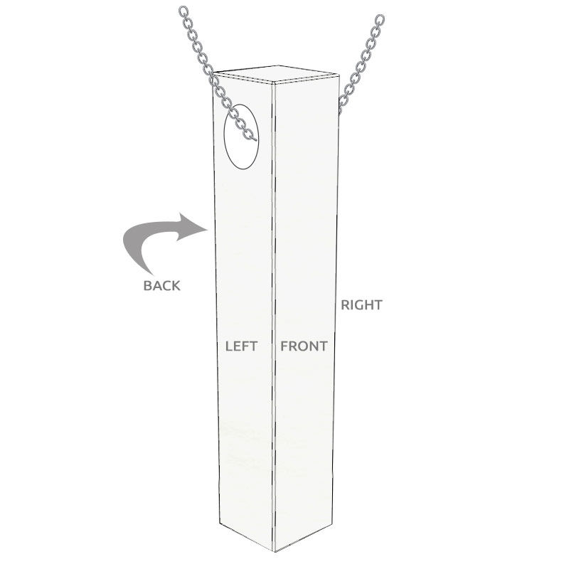 Engraved 3D Bar Necklace for Men in Matte Gold Plated - 4 product photo
