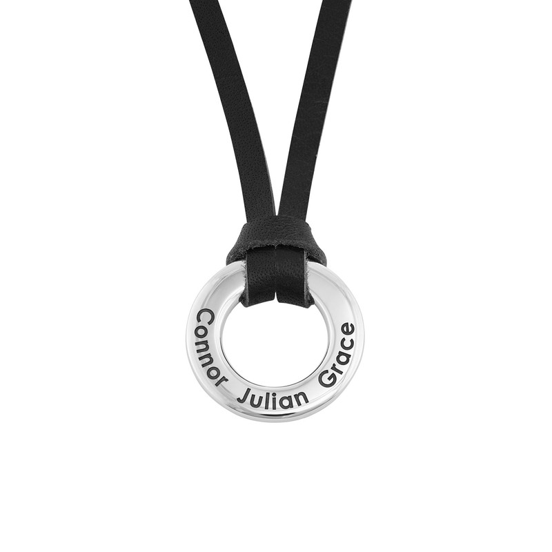 Engraved Circle Necklace for Men