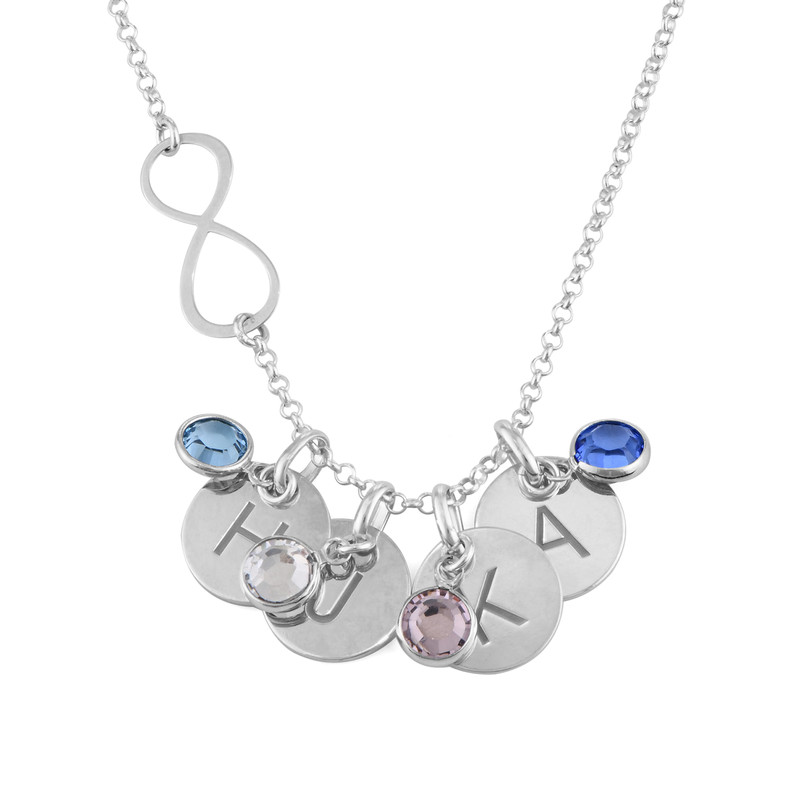 infinity chain with initials charms necklace