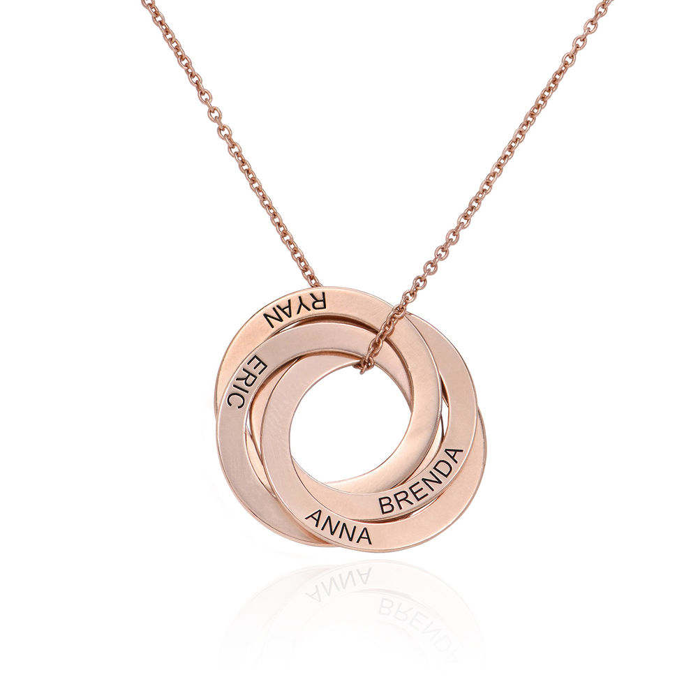 4 Russian Rings Necklace - Rose Gold Plating