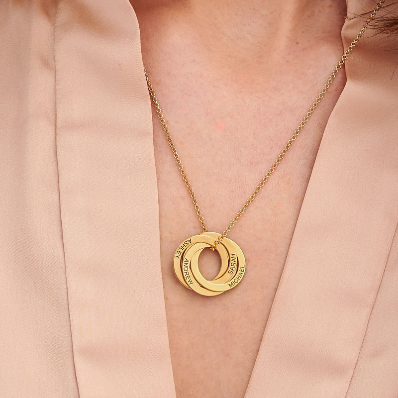4 Russian Rings Necklace - Gold Vermeil - 2
