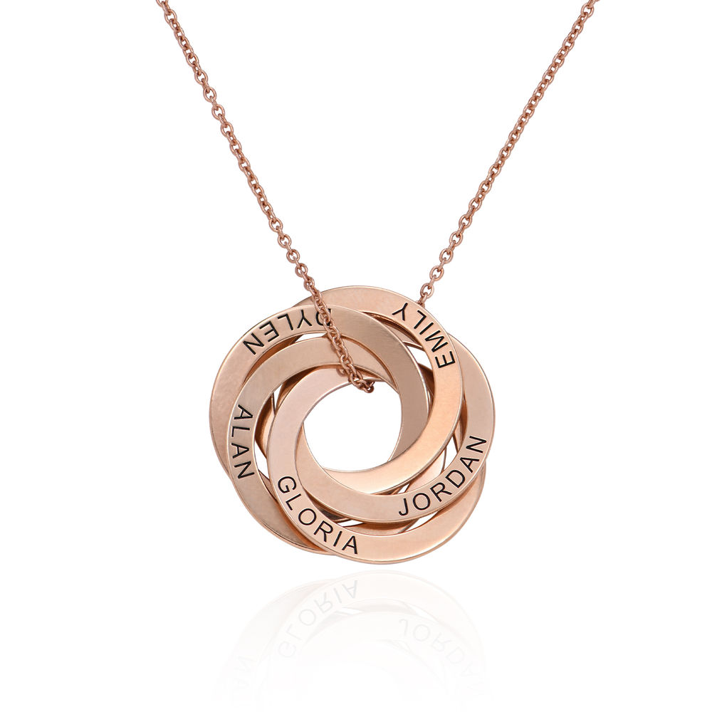5 Russian Rings Necklace - Rose Gold Plating