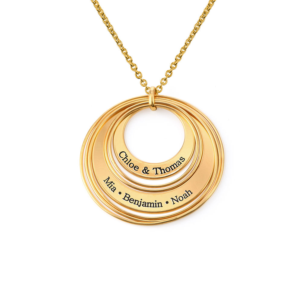 Engraved Two Ring Necklace in 18K Gold Vermeil