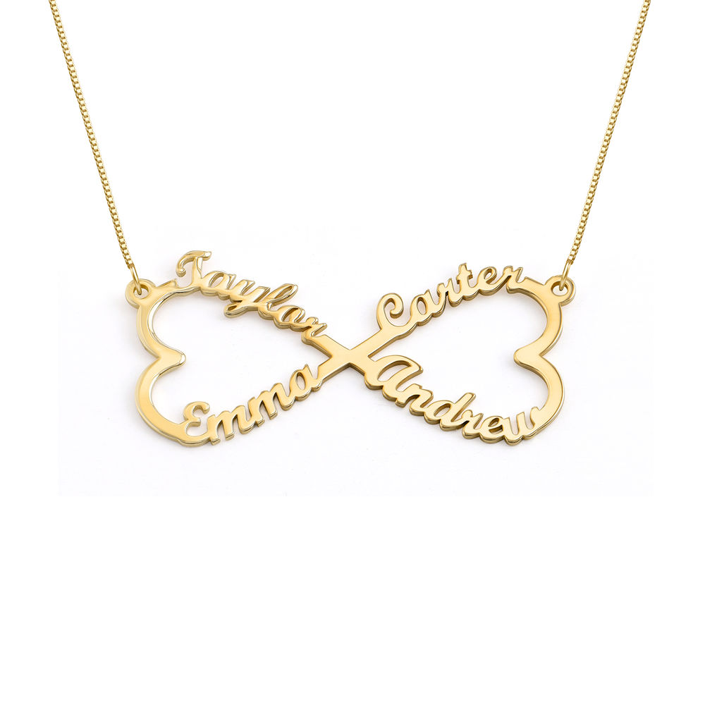 Infinity 4 Names Necklace - 10K Yellow Gold