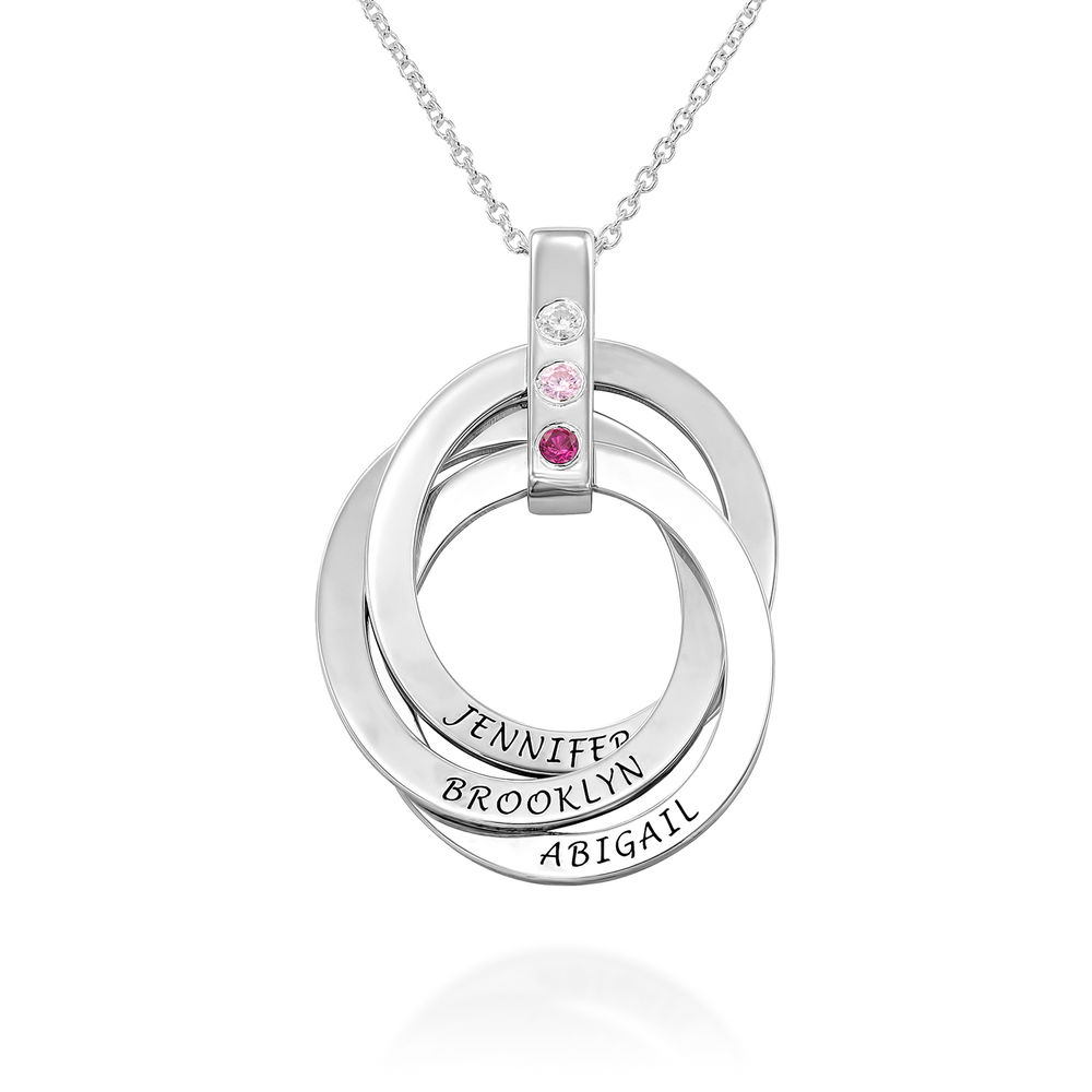 Birthstone Ring Necklace in Sterling Silver