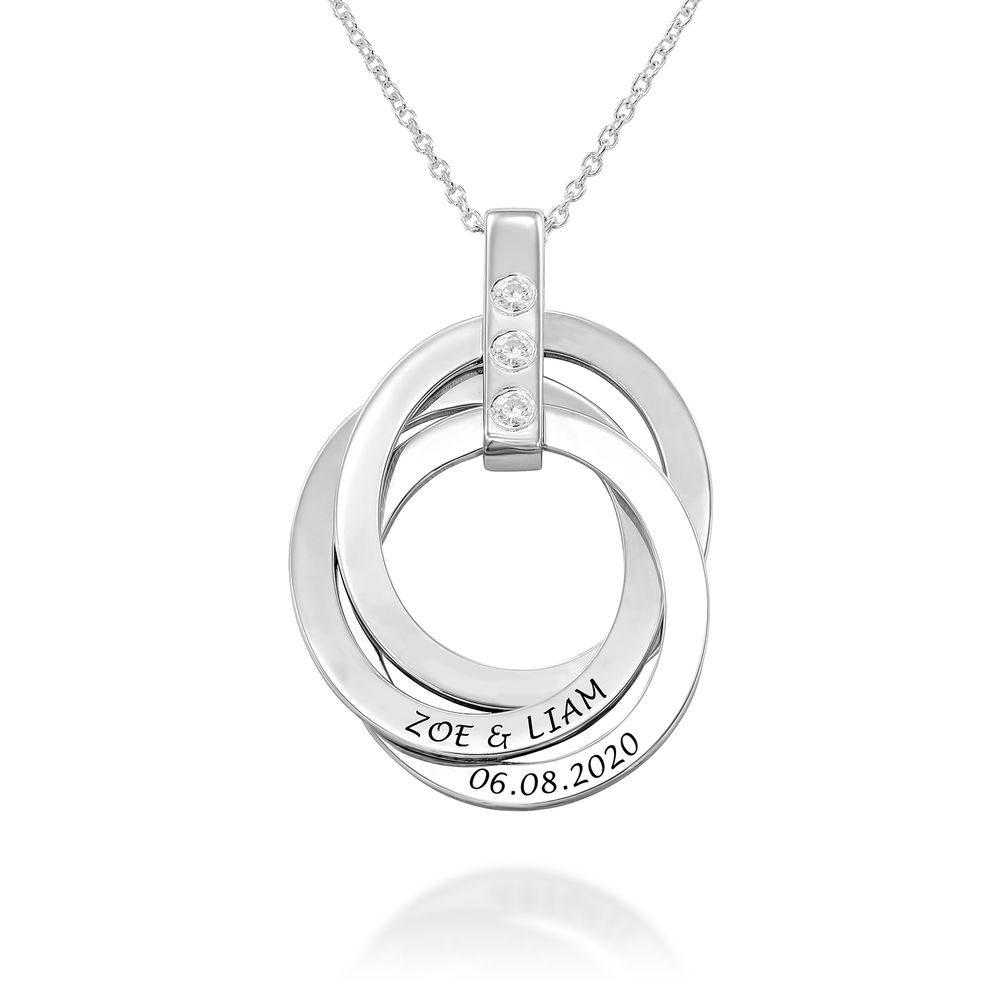 Birthstone Ring Necklace in Sterling Silver - 1