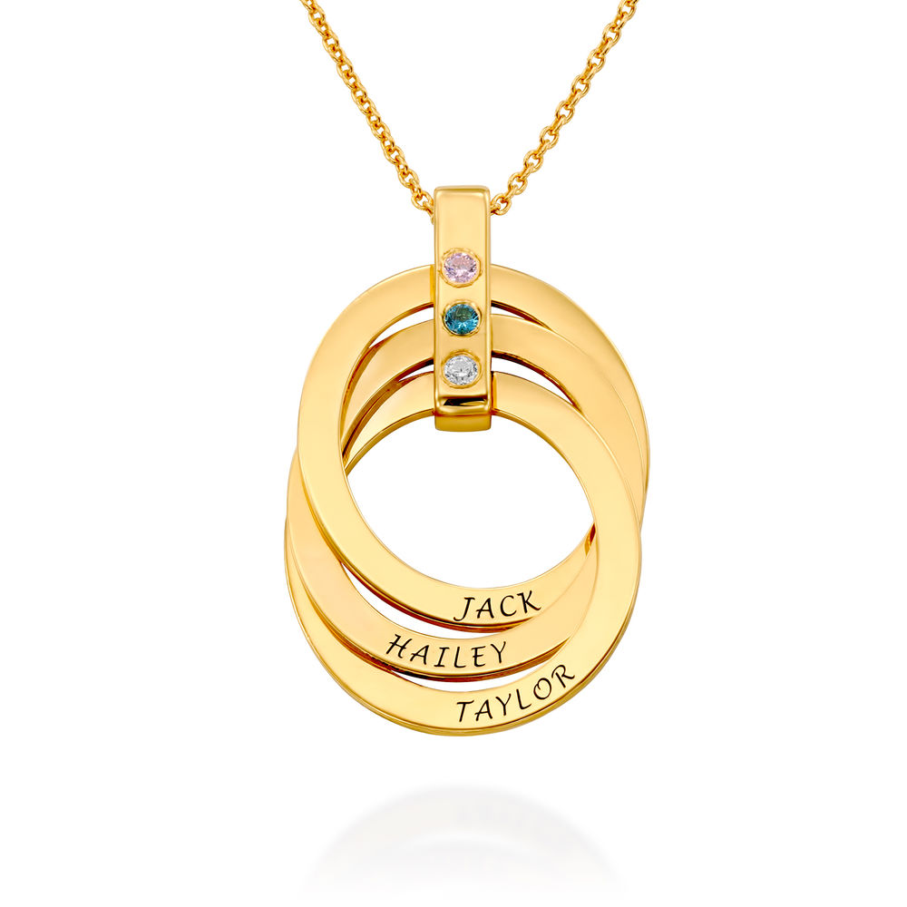 Birthstone Ring Necklace in Gold Plating