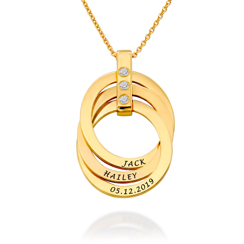 Birthstone Ring Necklace in Gold Plating - 1 product photo