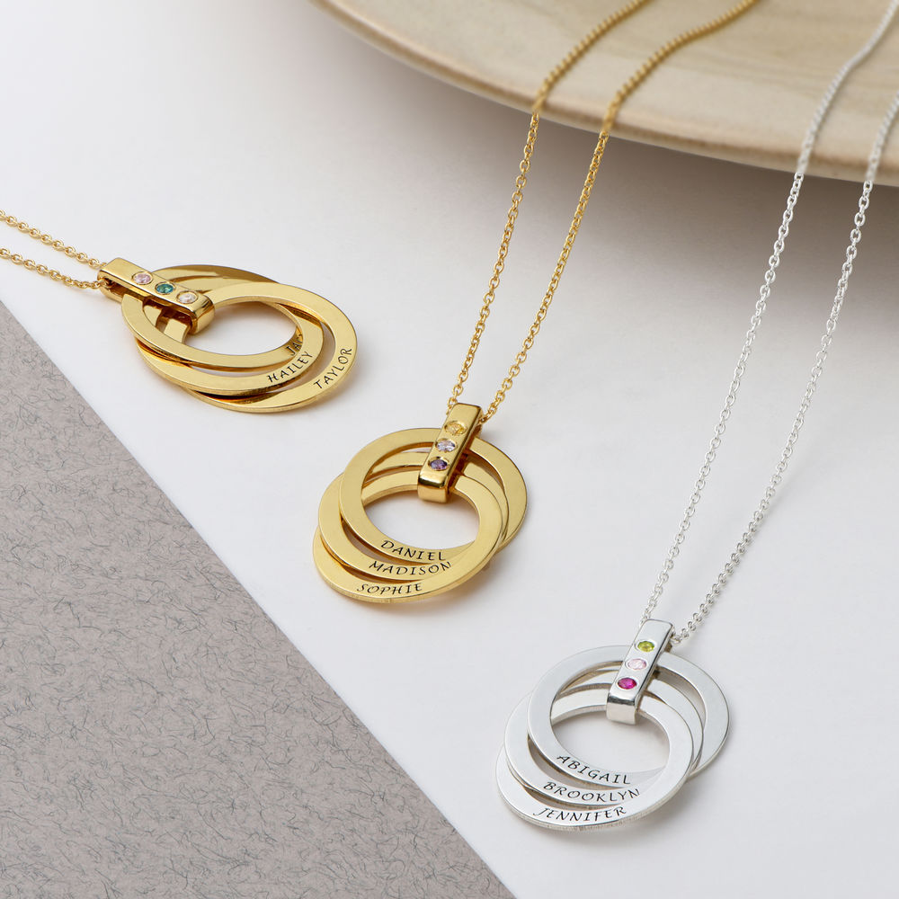 Birthstone Ring Necklace in Gold Plating - 3 product photo