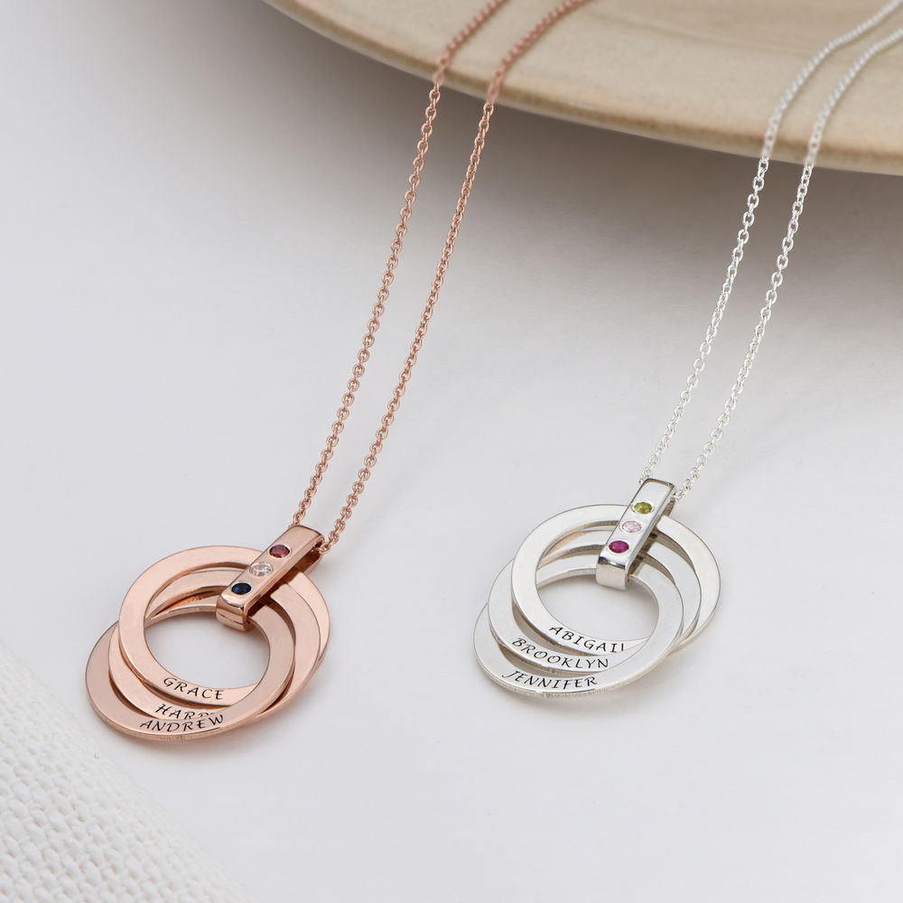 Birthstone Ring Necklace in Rose Gold Plating - 3