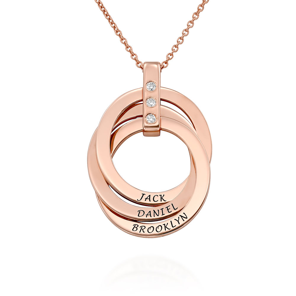 Diamond Ring Necklace in Rose Gold Plating