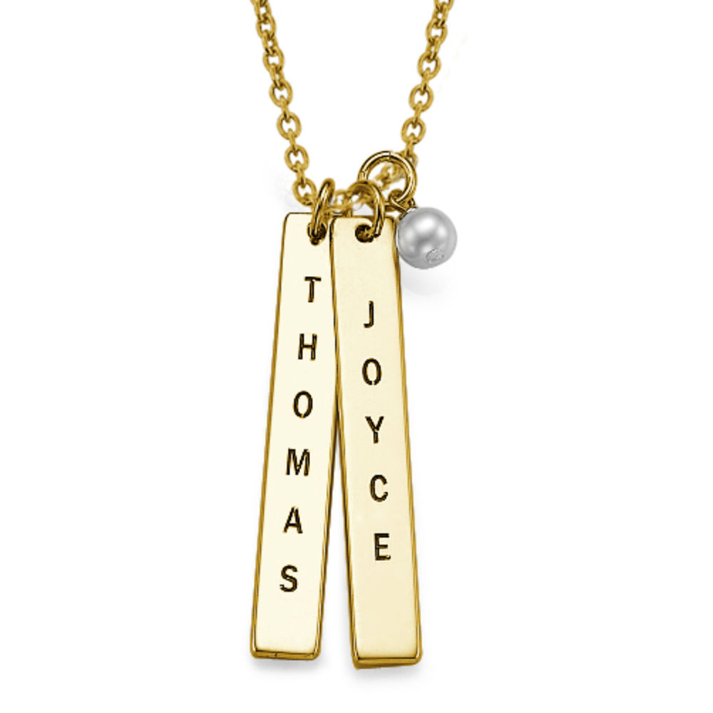Gold Plated Vertical Bar Necklace
