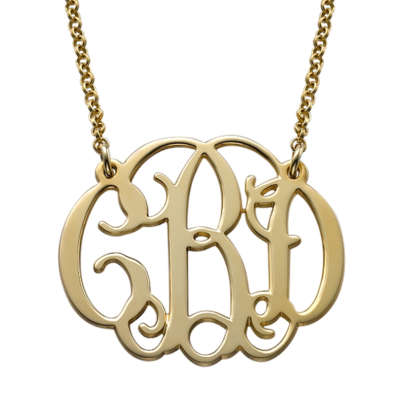 Monogram Necklace in Gold Plating