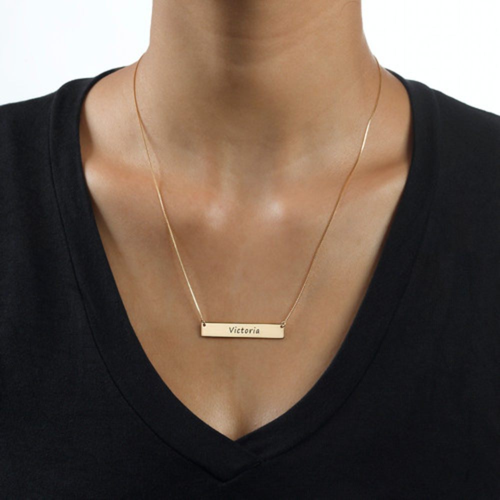10K Gold Nameplate Necklace - 1 product photo