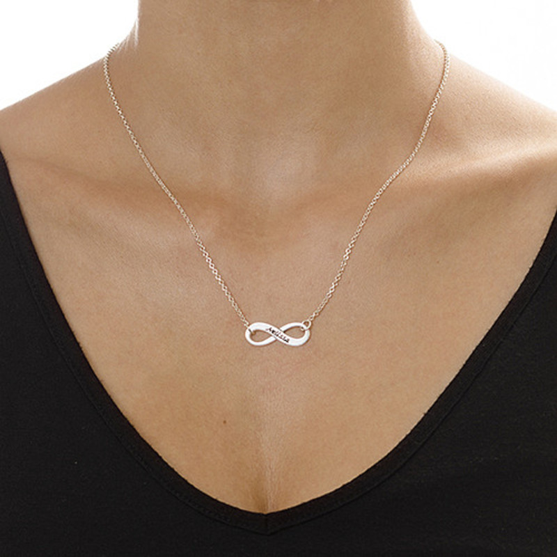 Personalized Infinity Necklace in Sterling Silver - 1