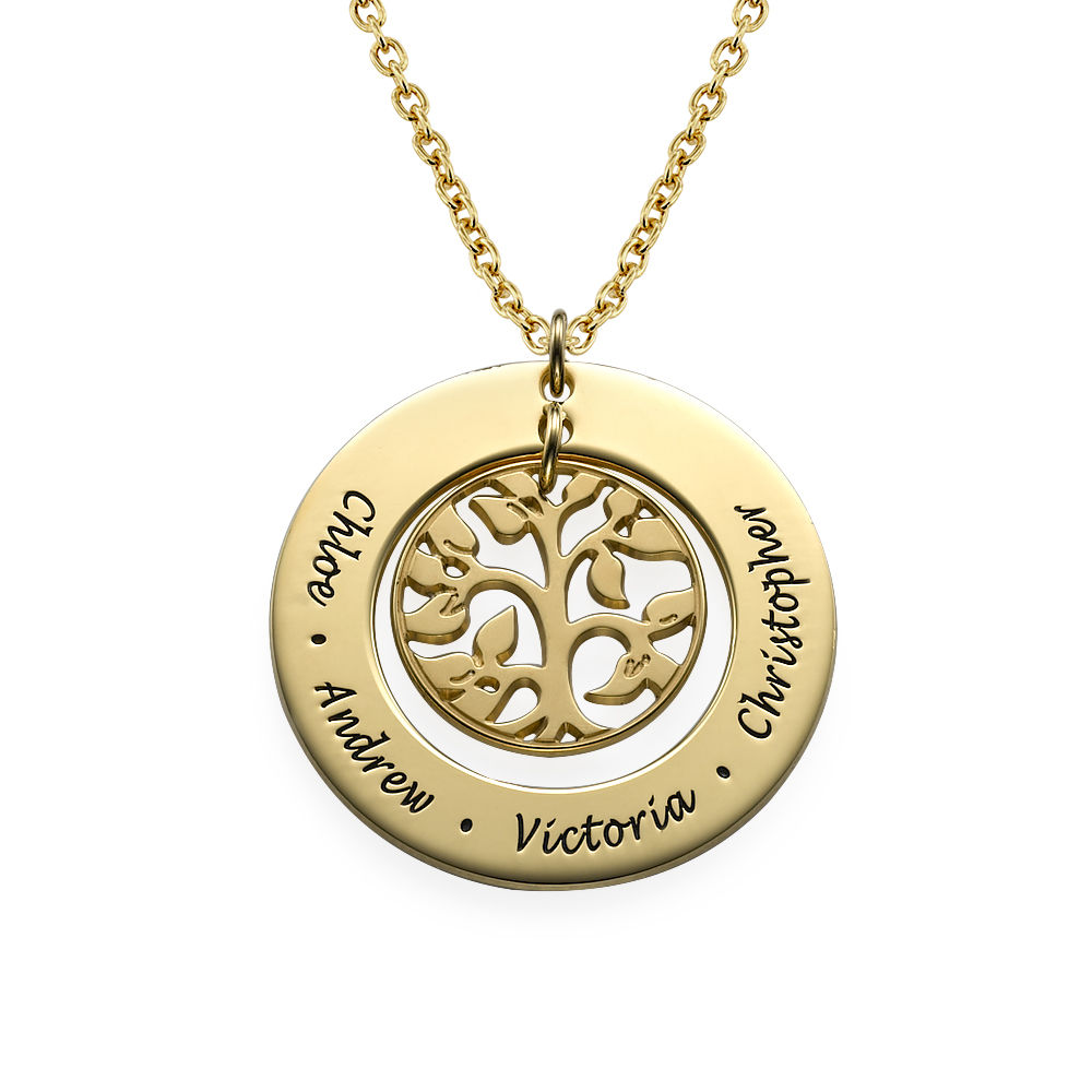 Cut Out Family Tree Necklace in Gold Plating