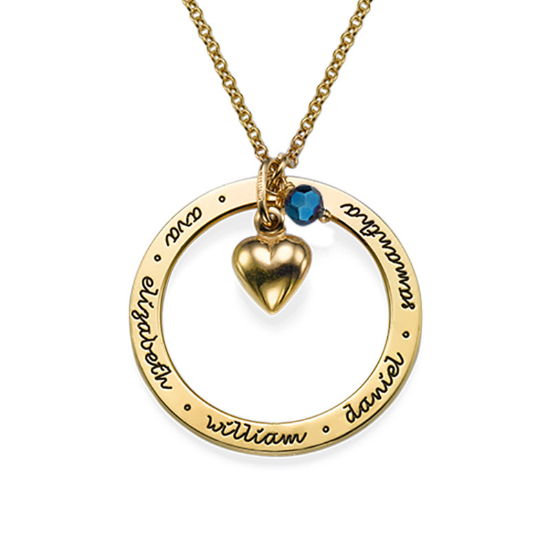 Gold Plated Forever Engraved Circle Necklace