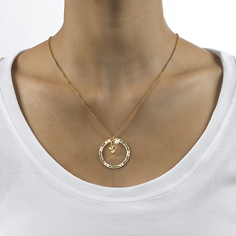 Gold Plated Forever Engraved Circle Necklace - 1