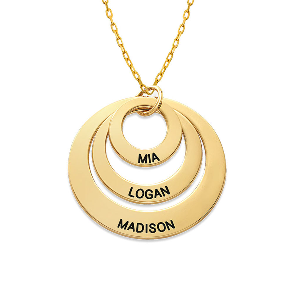Triple Circle Family Necklace in 10K Solid Gold