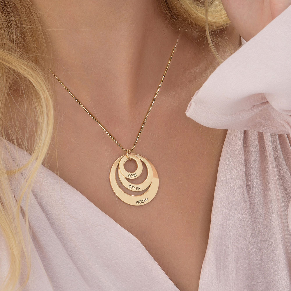 Triple Circle Family Necklace in 10K Solid Gold - 2