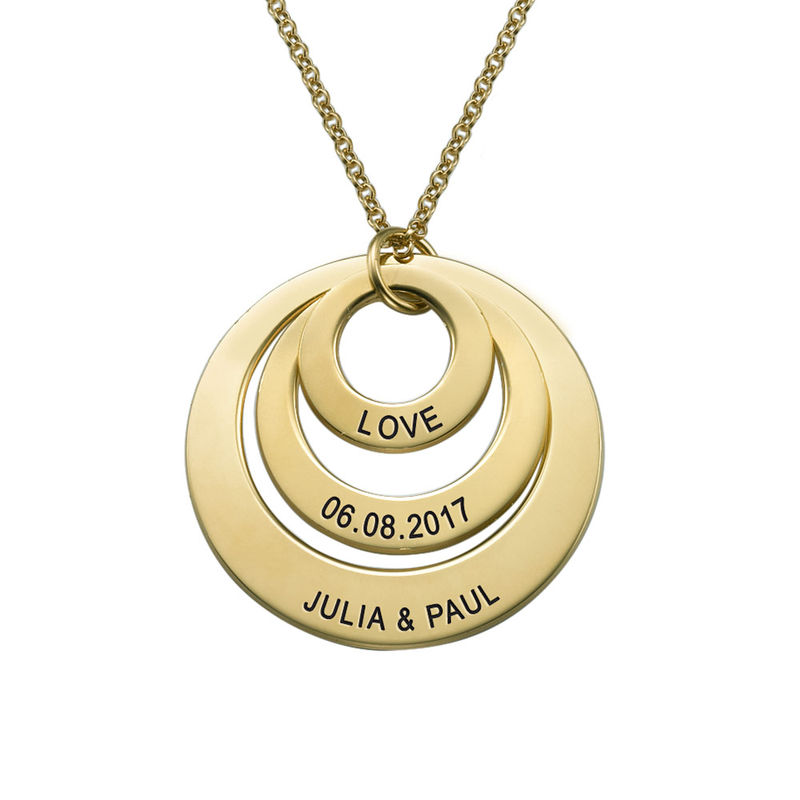 Triple Circle Family Necklace In Gold Vermeil - 2