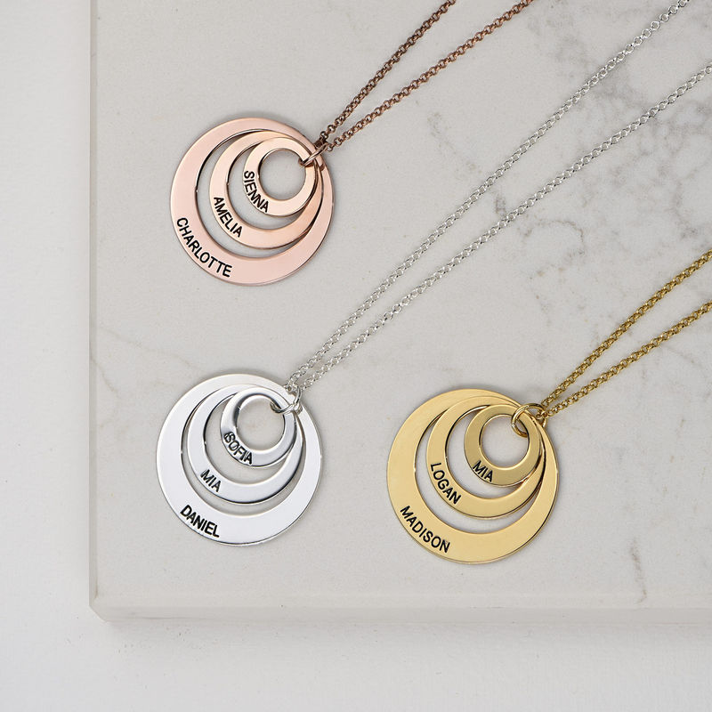 Triple Circle Family Necklace In Gold Vermeil - 3