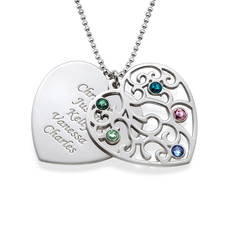 Heart Family Tree Necklace