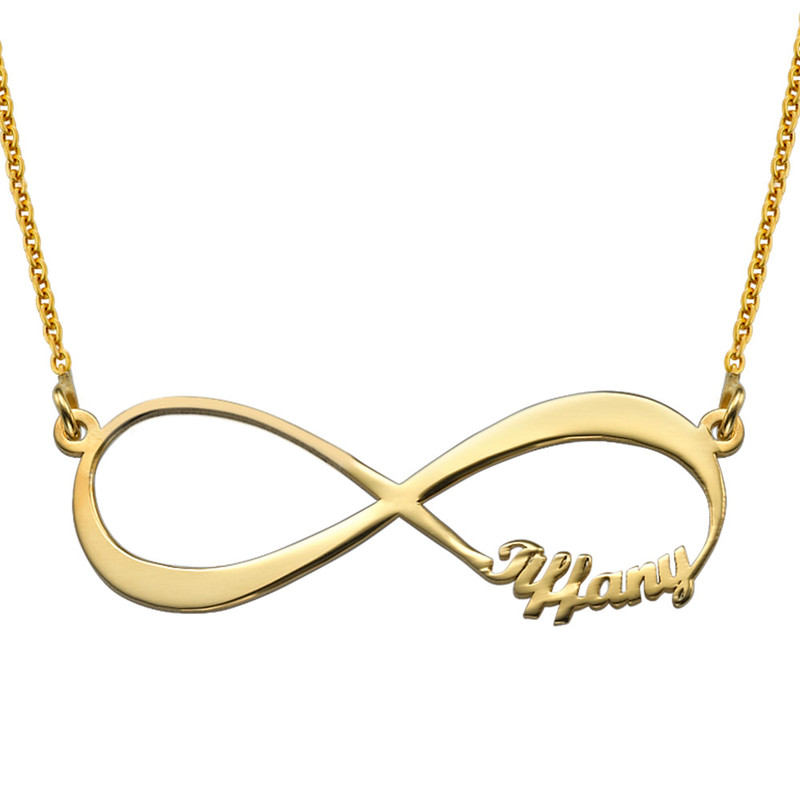 Personalized Infinity Necklace in Gold Vermeil - 1 product photo